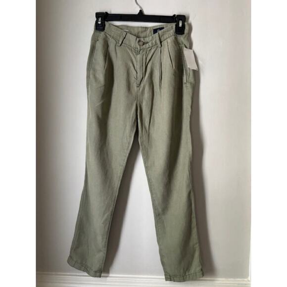 Adriano Goldschmied Green The Evan Relaxed Pleated Tapered Trouser Pants 23 NWT - Picture 2 of 8